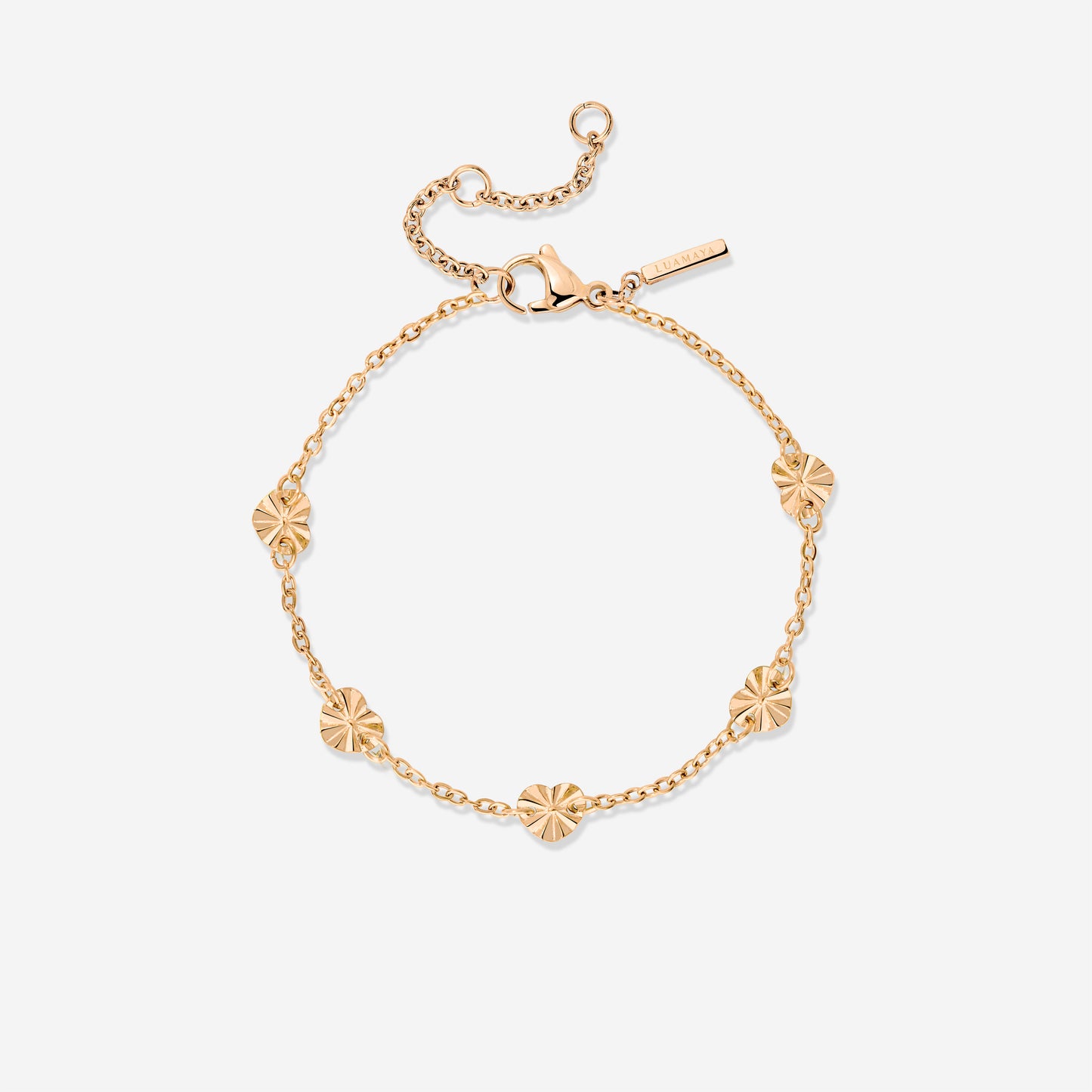 Glass Heart Bracelet Rose Gold