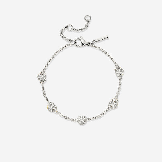 Glass Heart Bracelet Silver
