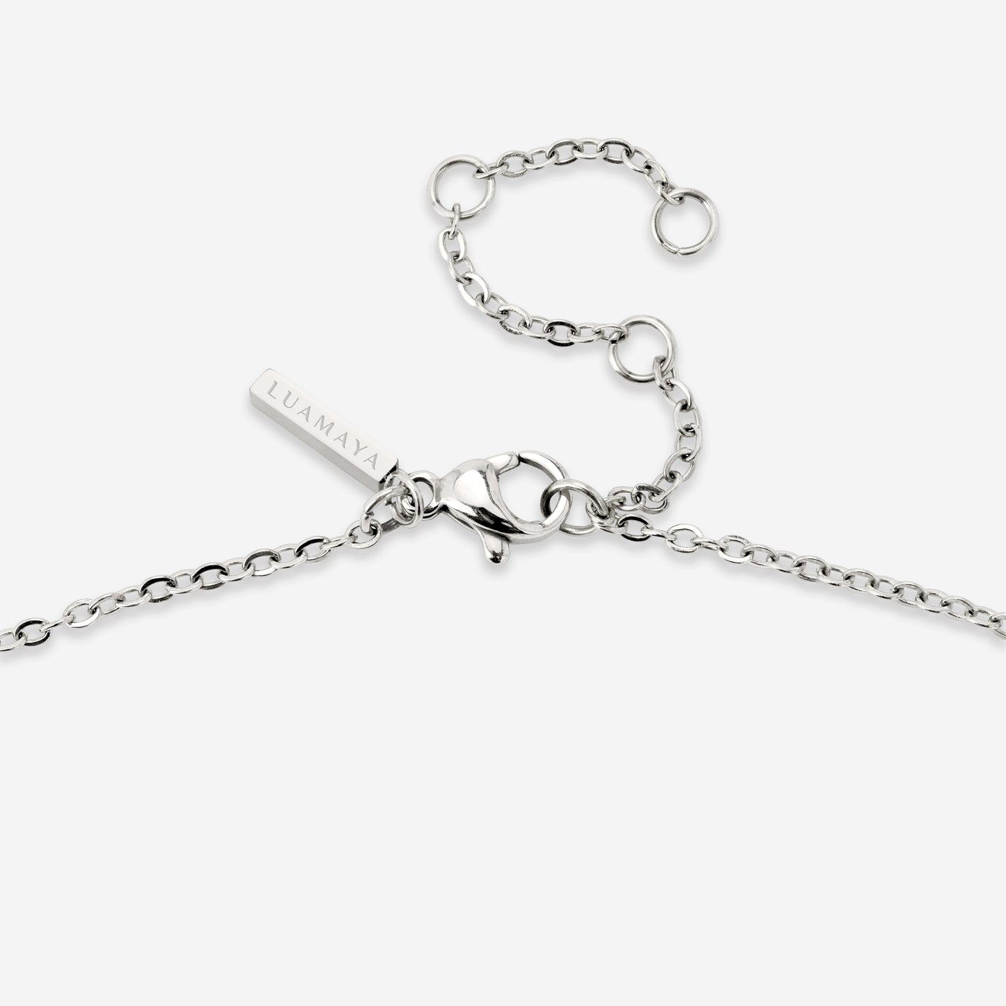 Glass Heart Necklace Silver