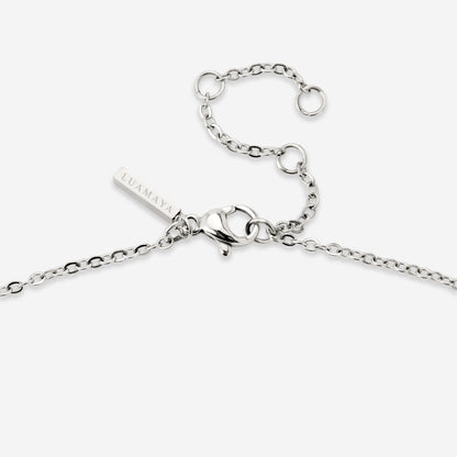 Glass Heart Necklace Silver