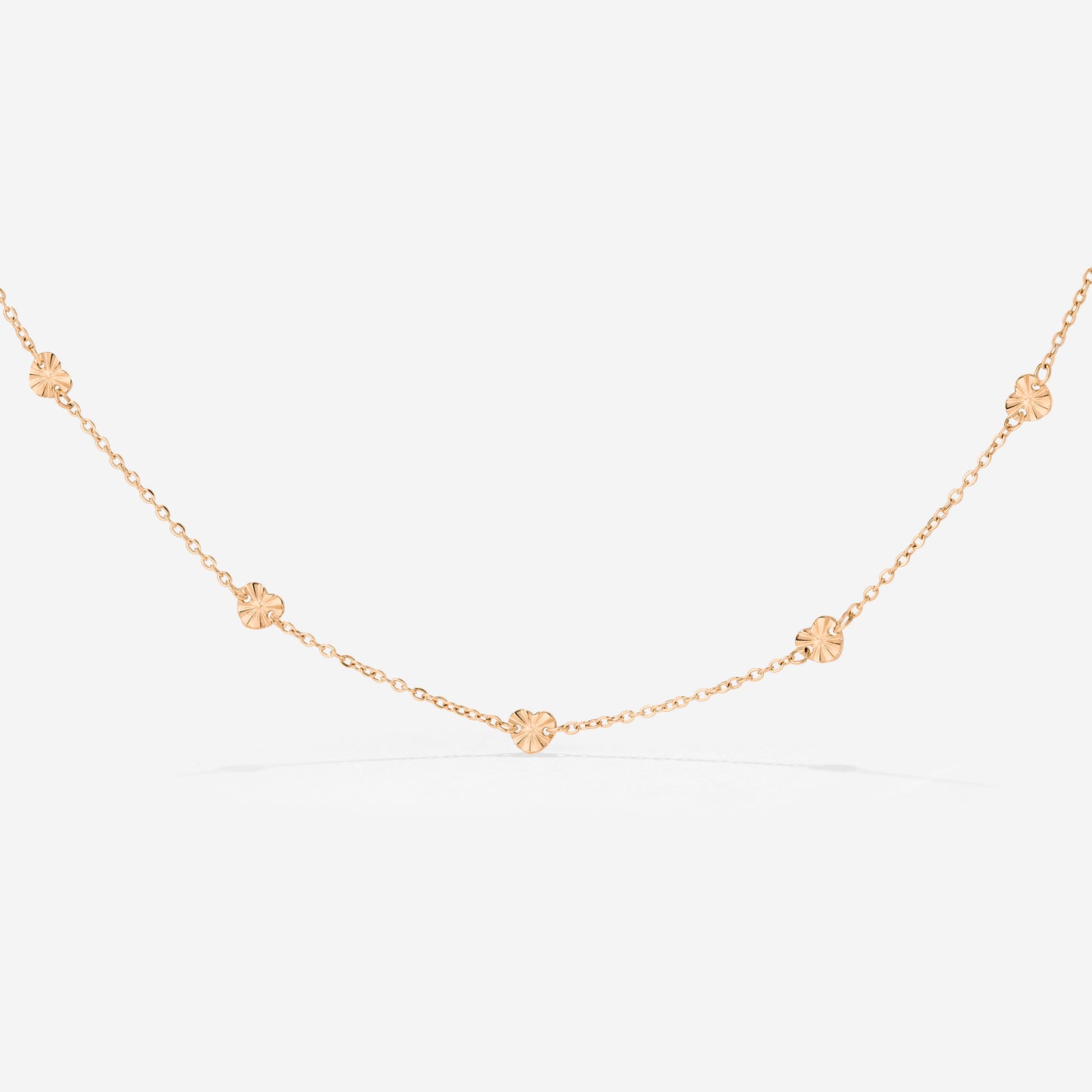 Glass Heart Necklace Rose Gold