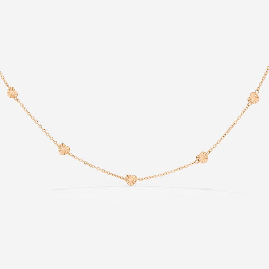 Glass Heart Necklace Rose Gold