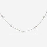 Glass Heart Necklace Silver