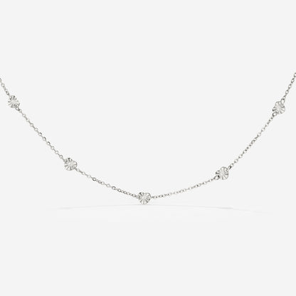 Glass Heart Necklace Silver