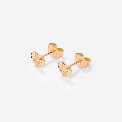 Glass Heart Studs Rose Gold