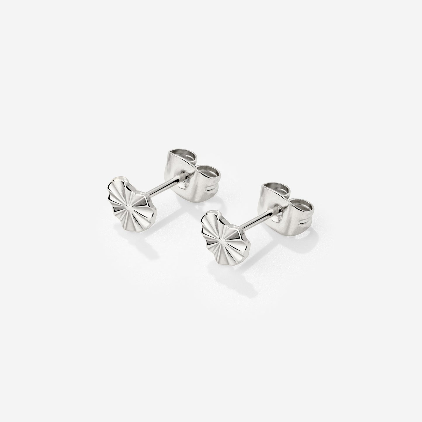 Glass Heart Studs Silver