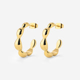 Graceful Curves Hoop Studs Gold