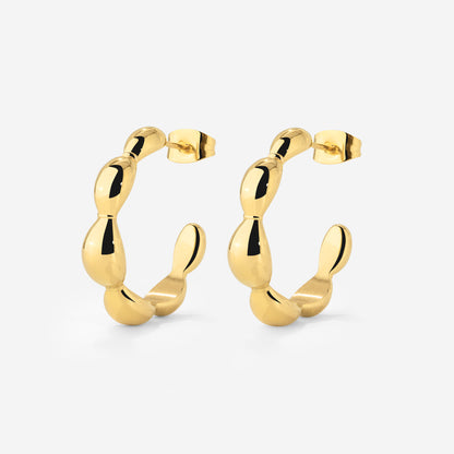 Graceful Curves Hoop Studs Gold