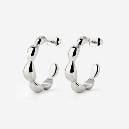 Graceful Curves Hoop Studs Silber