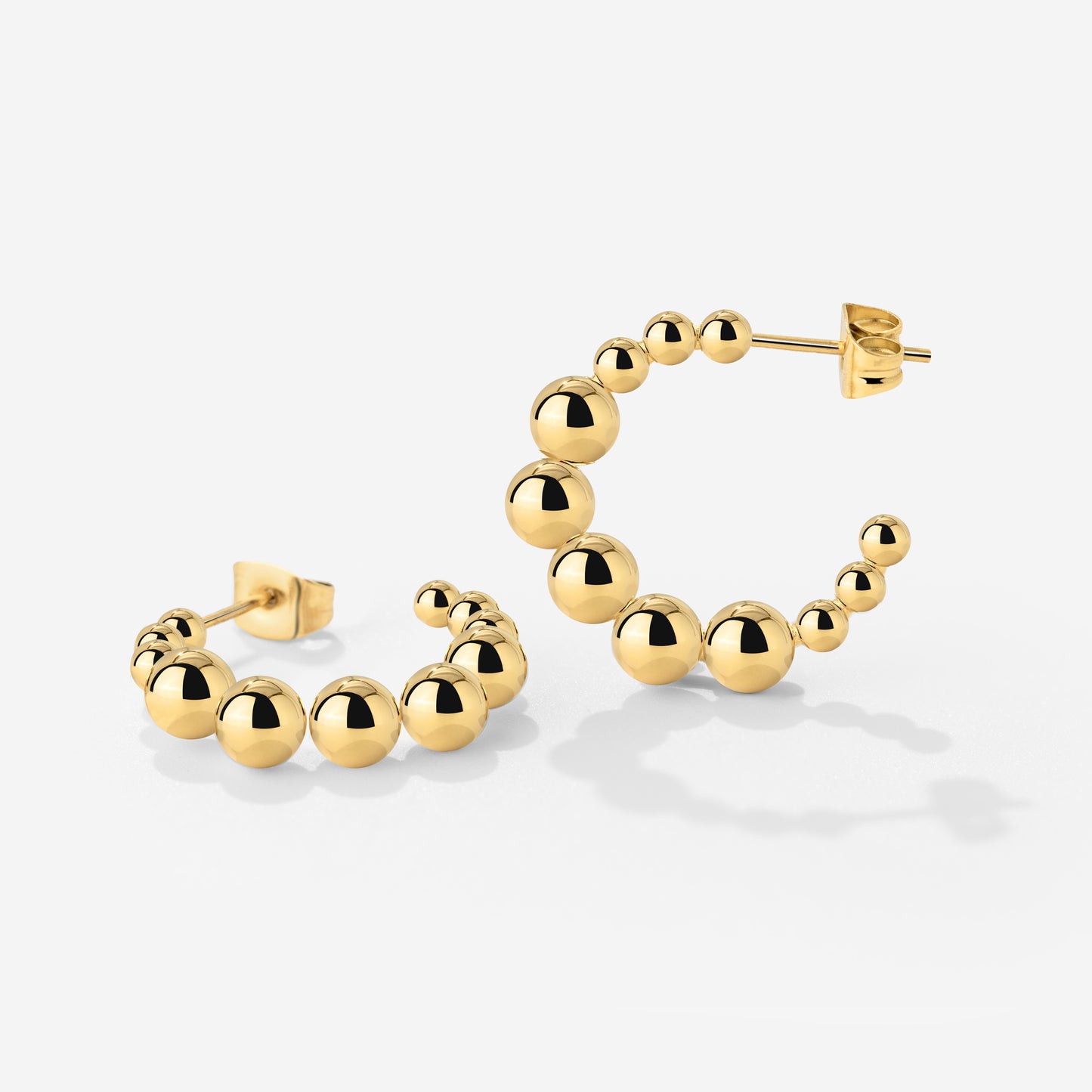 Infinite Beads Hoop Studs Gold