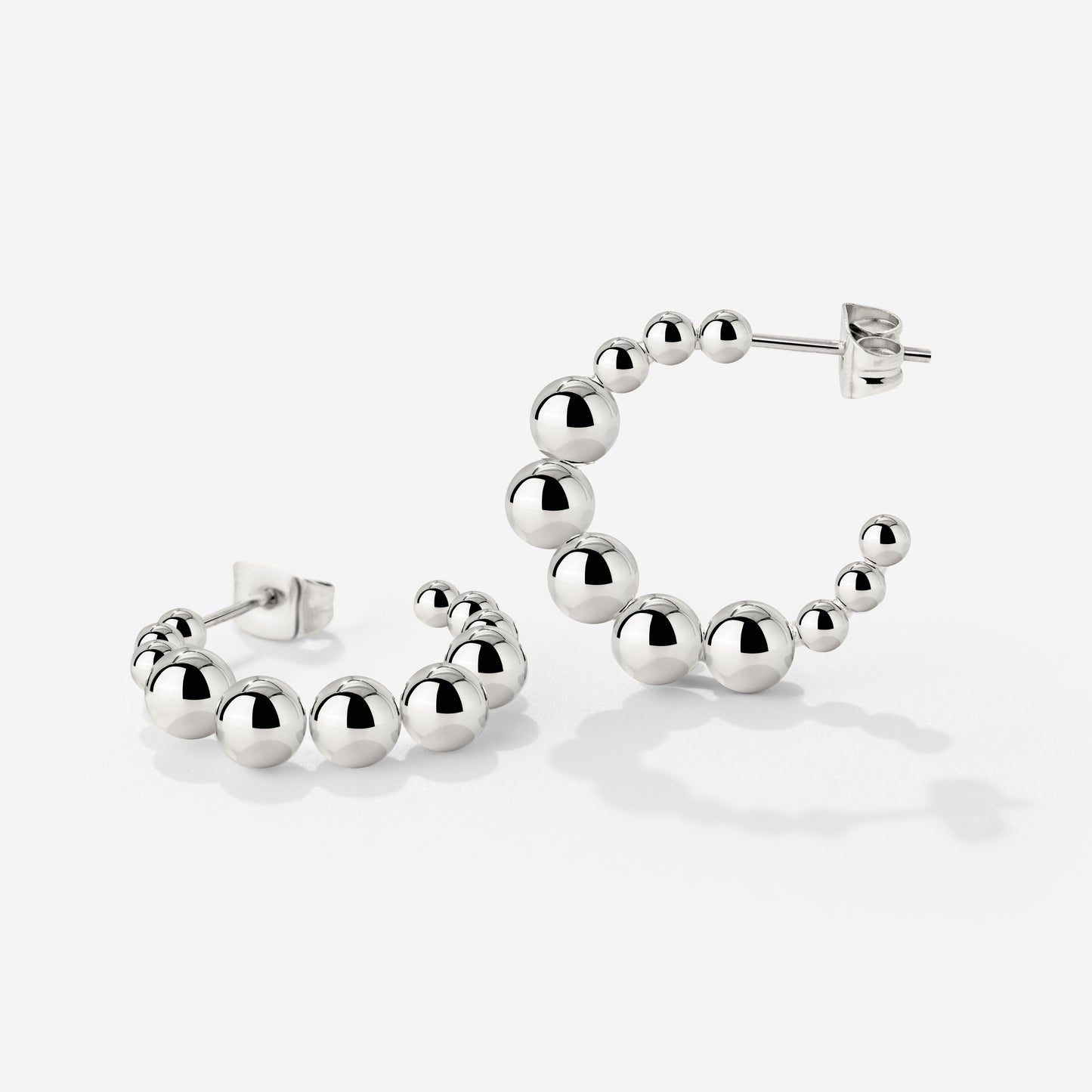 Infinite Beads Hoop Studs Silber