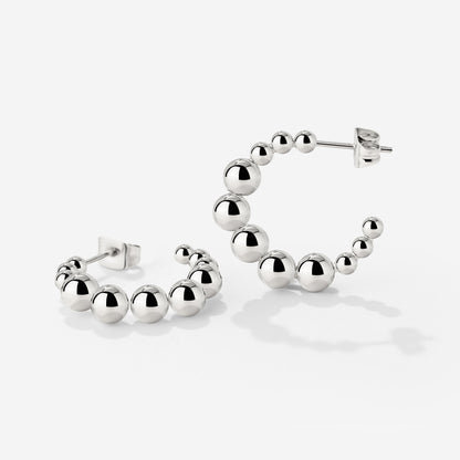 Infinite Beads Hoop Studs Silber