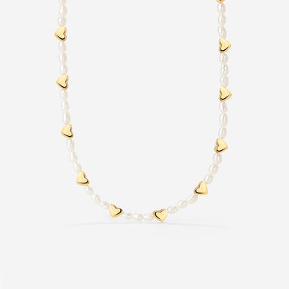 Love Pearls Necklace Gold