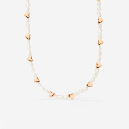 Love Pearls Necklace Rose Gold