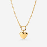 Lovely Heart Classic Chain Necklace Set Gold