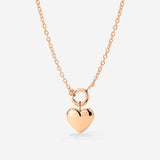 Lovely Heart Classic Chain Necklace Set Rose Gold