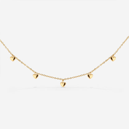 Lovely Heart Choker Gold