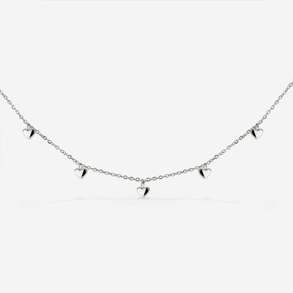 Lovely Heart Choker Silver