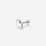 Lovely Heart Piercing Stud Silver