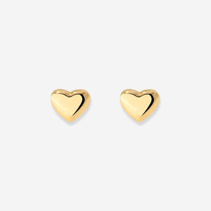 Lovely Heart Studs Gold