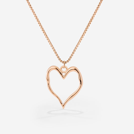 Melting Heart Necklace Rose Gold