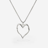 Melting Heart Necklace Silver
