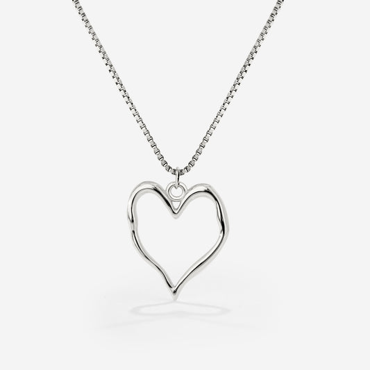 Melting Heart Necklace Silver