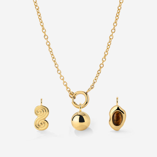 Classic Chain Charm Necklace Set