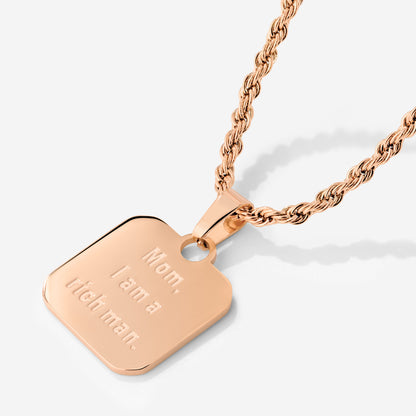 Mom, I am a rich man Necklace Rose Gold