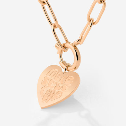 More Self-Love Oval Links Necklace Set Rose Gold
