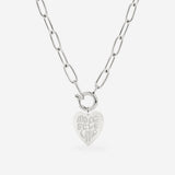 More Self-Love Oval Links Necklace Set Silver