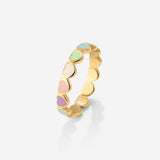 Pastel Hearts Ring Gold