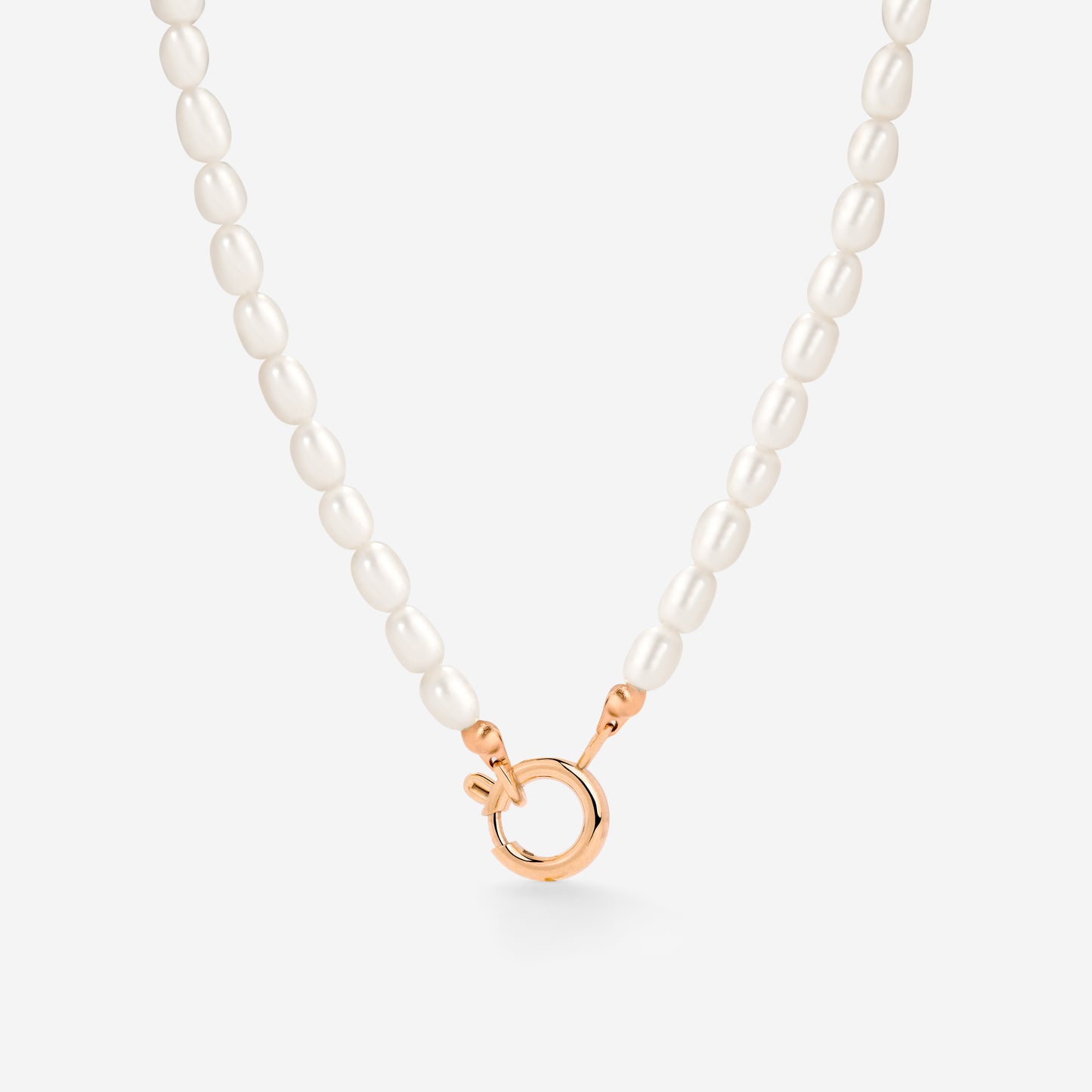 Pearly Charm Necklace Rose Gold