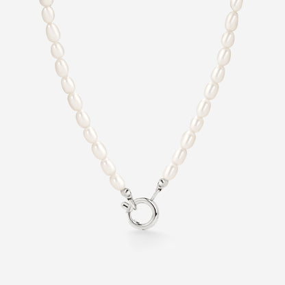 Pearly Charm Necklace Silver