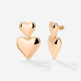 Pillow Hearts Earrings Rose Gold