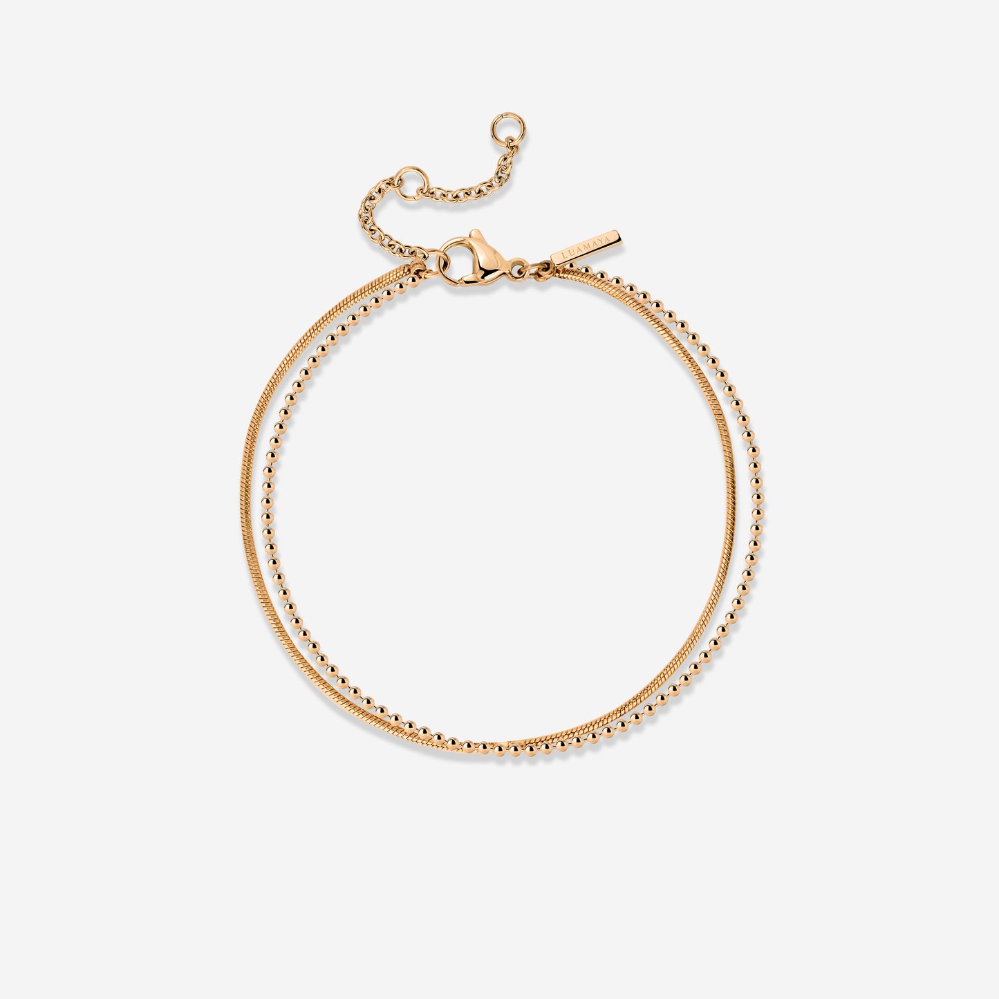 Duo Beads Bracelet Rose Gold