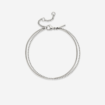 Duo Beads Bracelet Silver