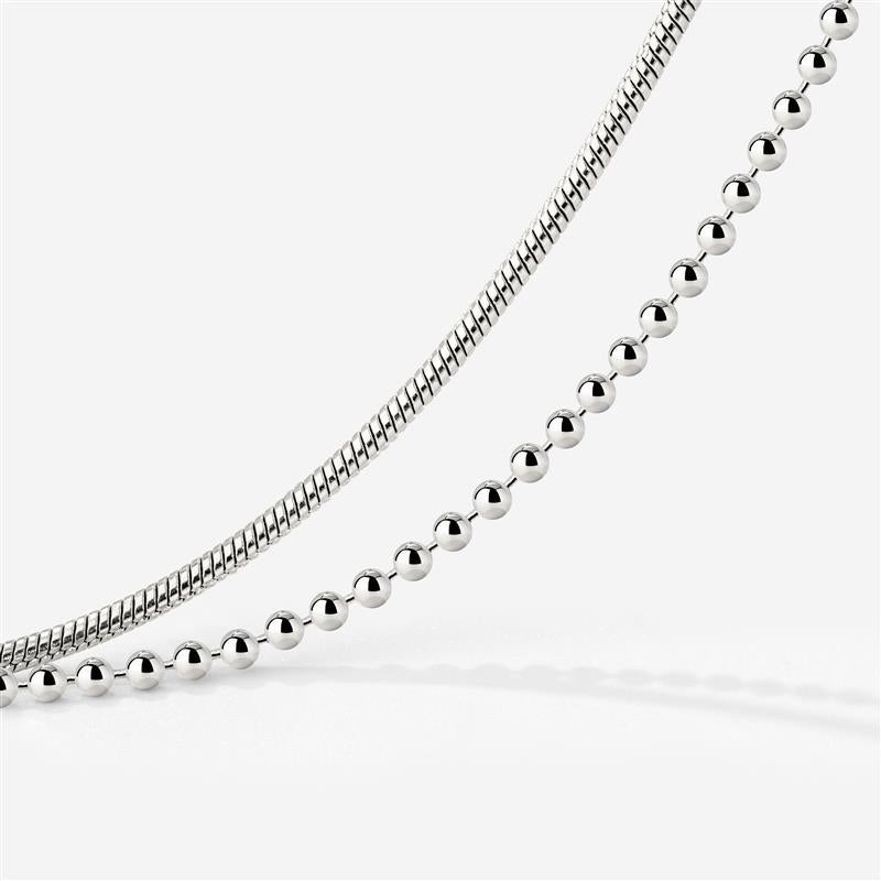 Duo Beads Bracelet Silver