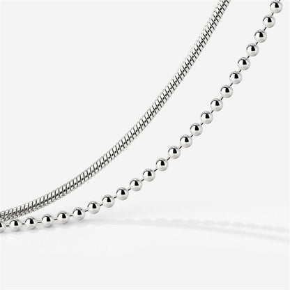 Duo Beads Bracelet Silver