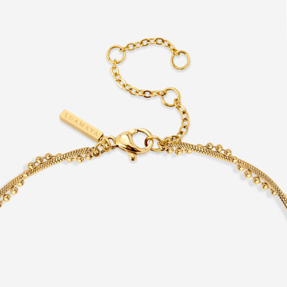 Duo Beads Necklace Gold