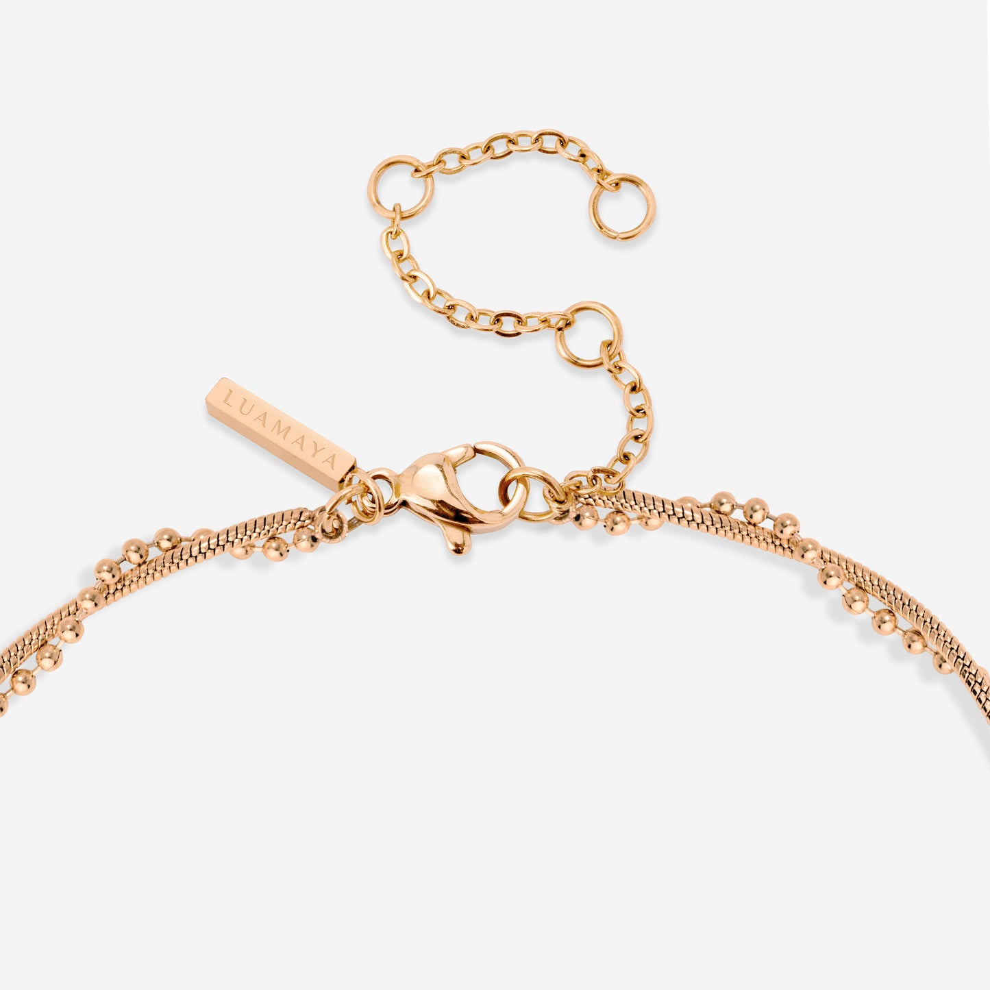Duo Beads Necklace Rose Gold
