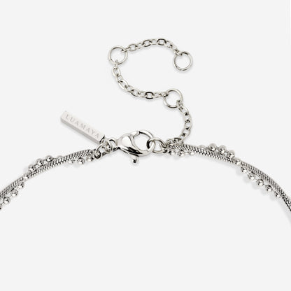 Duo Beads Necklace Silver