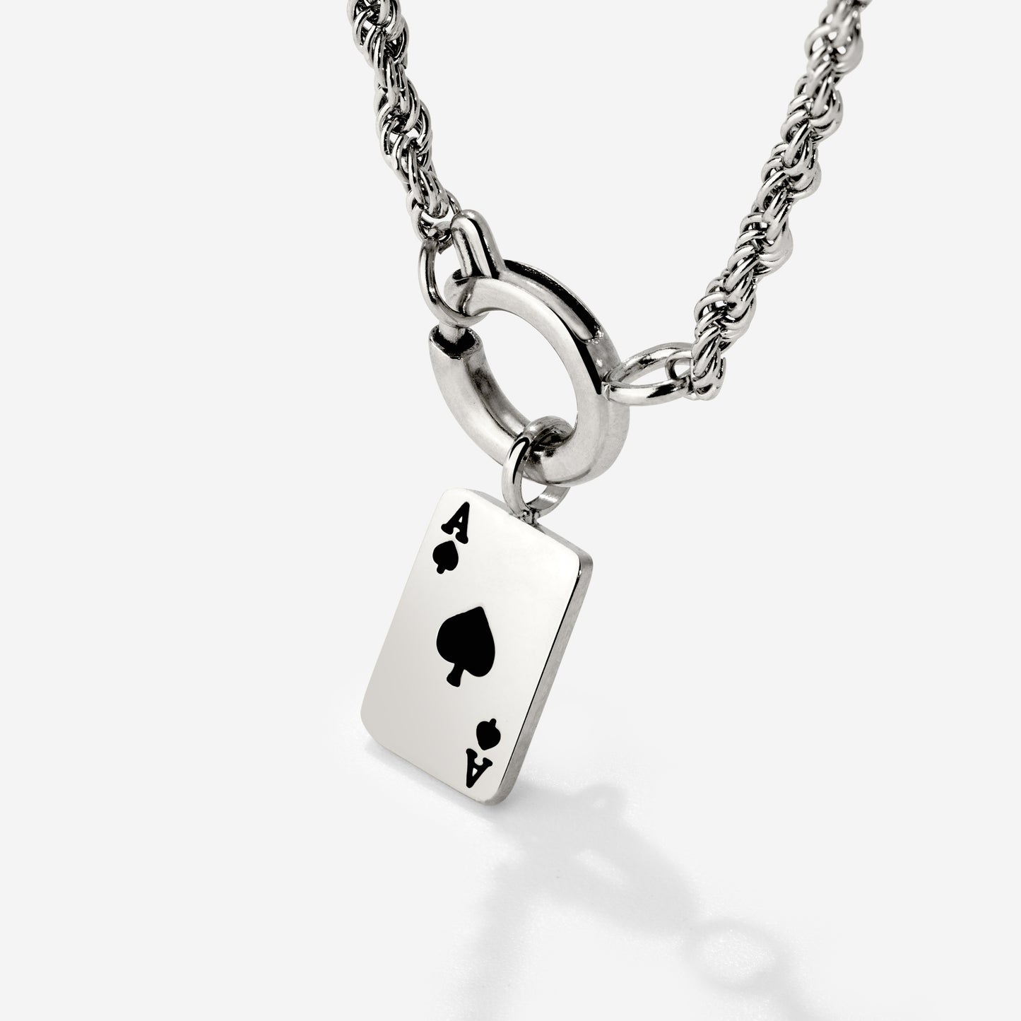 Aced Rope Chain Necklace Set Silber