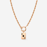 Aced Rope Chain Necklace Set Rose Gold
