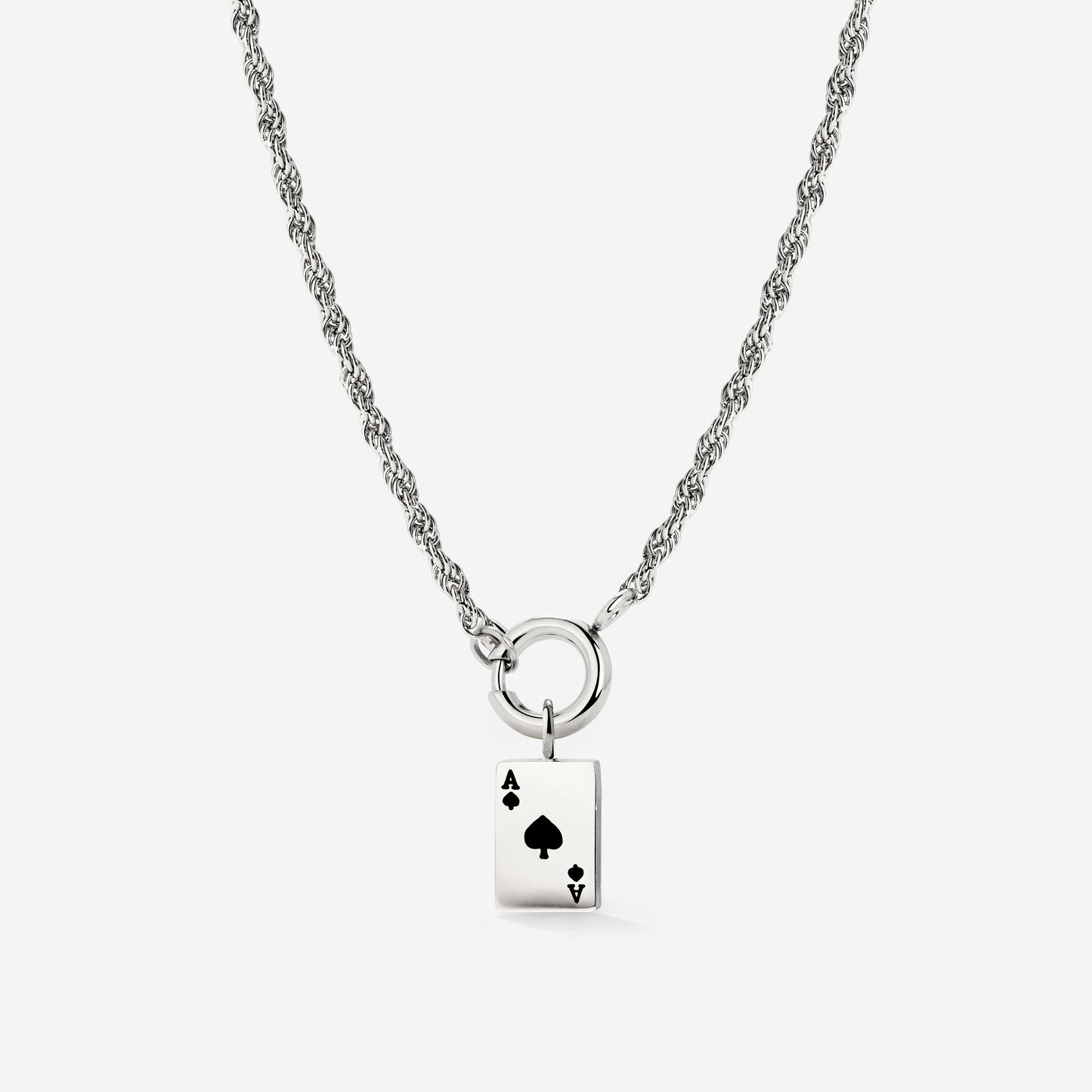 Aced Rope Chain Necklace Set Silber