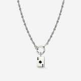 Aced Rope Chain Necklace Set Silver