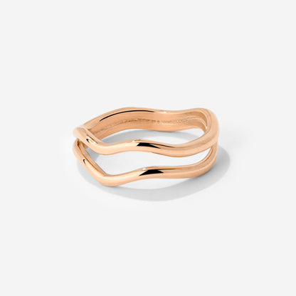 Double Wave Ring Roségold