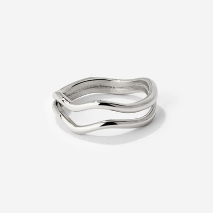 Double Wave Ring Silber
