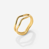 Double Wave Ring Gold