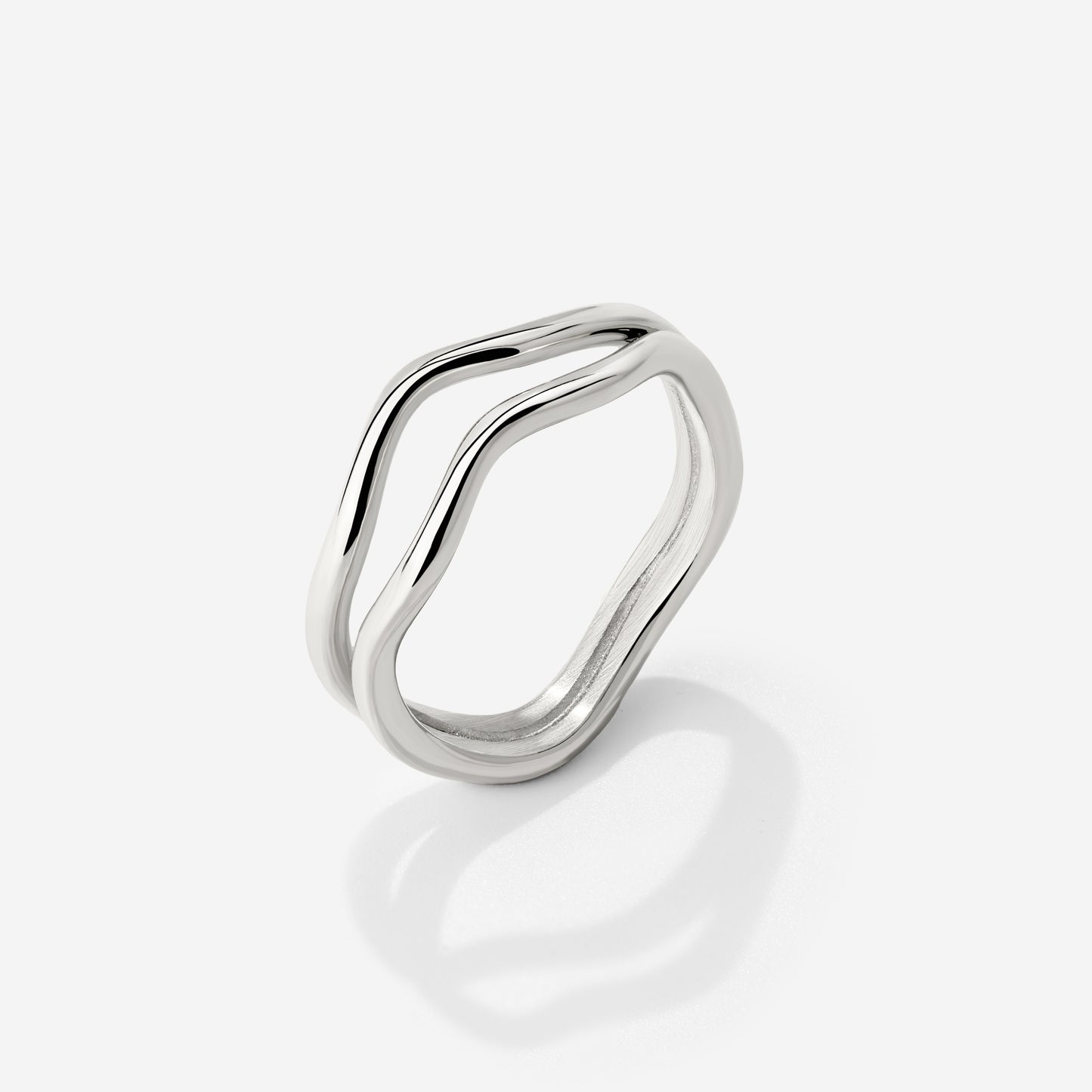 Double Wave Ring Silber